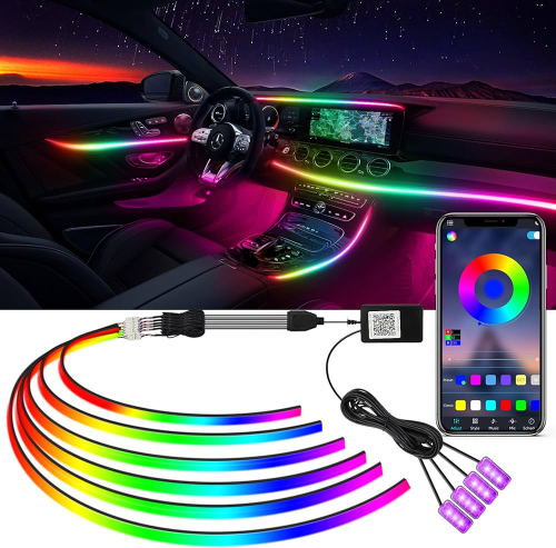706LUZ AMBIENTAL LED DE NEON RGB 6 En 1 PARA INTERIOR DE COCHE FDDY72832