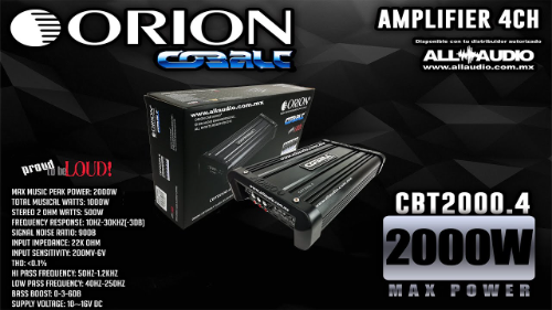 209AMPLIFICADOR ORION CBT2000.4 2000W CLASE AB 4 CANALES