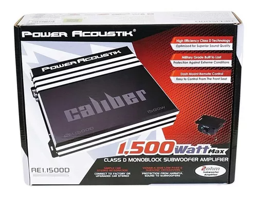 465AMPLIFICADOR RE1.1500D POWER ACOUSTIK 1500W 1 CANAL CLASE D