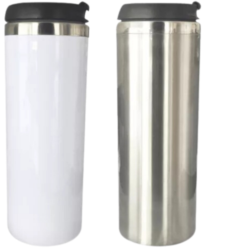 Vaso de acero con tapa