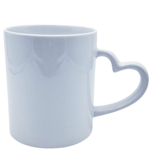 Taza blanca asa de corazón
