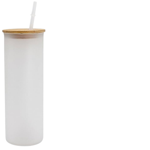Vaso de vidrio tipo skinny esmerilado