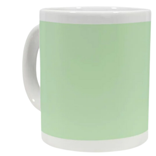 Taza blanca con ventana fluorescente
