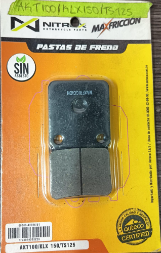 PASTILLAS DE FRENOS  NITROX AKT 100 KLX 150 TS 125