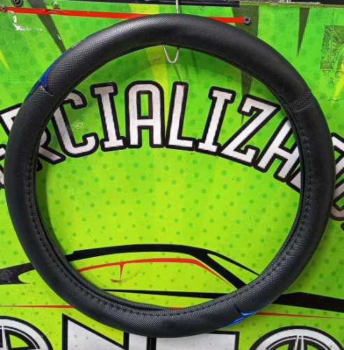 FUNDA DE VOLANTE NEGRA C/REFLEJANTE AZUL 1198012619