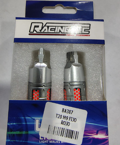 BOMBILLOS LED T20 M9 FIJO ROJO