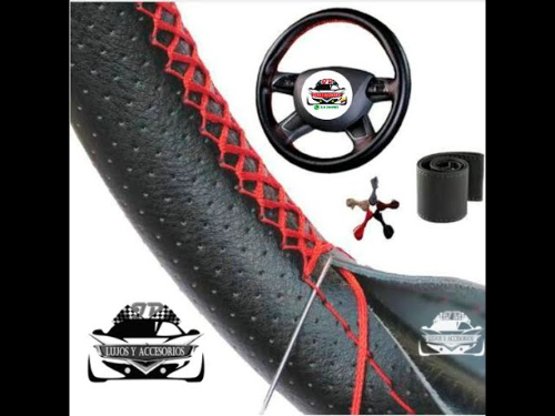 FORRO DE TIMON AUTO PARTES P0 BK-ROJO (M)