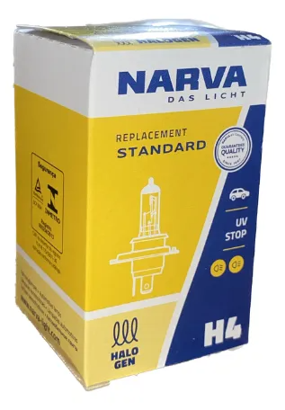 BOMBILLO H4 P43 12V 60/55W CAJA X 100 NARVA