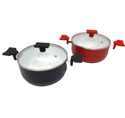 Cacerola ceramica c/ tapa de vidrio N 24