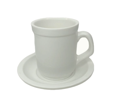 Taza cafe americano 8 cm ceramica con plato