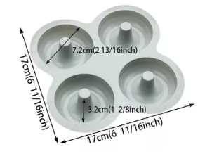 Molde donas x 4 silic (7 cm)