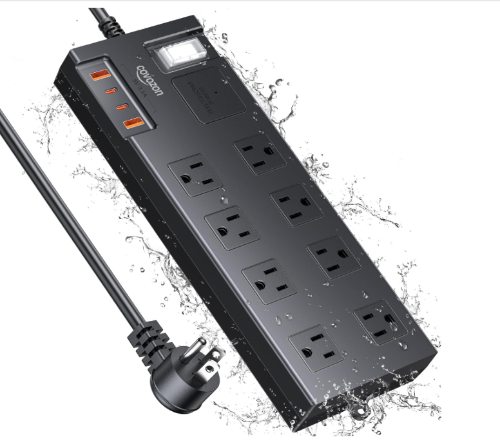 REGULADOR DE VOLTAJE COVOZON 8 TOMAS 2 USB 2 TIPO C
