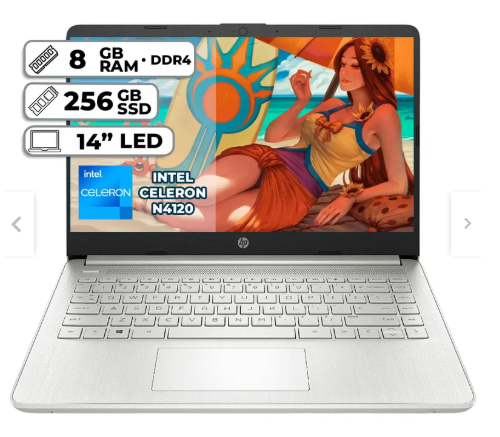 LAPTOP HP INTEL 14 PULGADAS 8GB  DE RAM DISCO SOLIDO 256GB