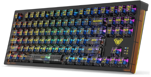 TECLADO MECANICO AULA TRANSPARENTE CONEXION 3 EN 1