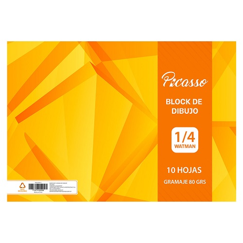 BLOCK DE DIBUJO 1/4 WATMAN 10 HOJAS PICASSO 80GR KSL24004-2