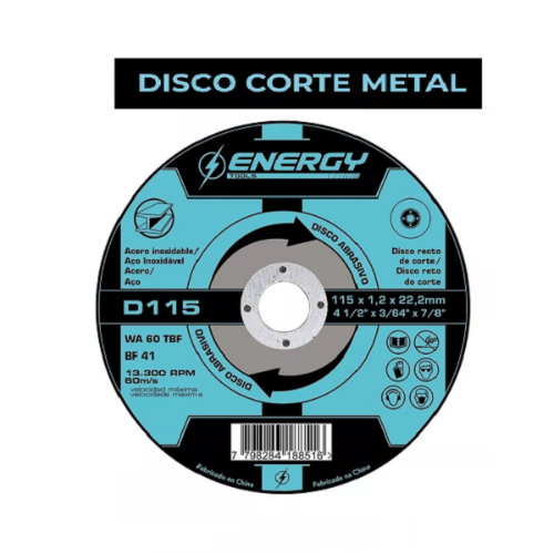 Disco Corte 4 1/2' X 1,2mm Metal/inox Energy D11512 (10 Und Nuevo    500 vendidos Disco Corte 4 1/2' X 1,2mm Metal/inox Energy D11512