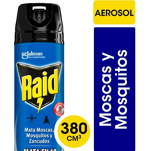 Insecticida RAID Mata Moscas y Mosquitos en Aerosol 360 cc