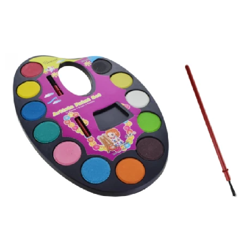ACUARELA CON PINCEL X12 COLORES CON PALETA PICASSO Q144 9946 M.12/36