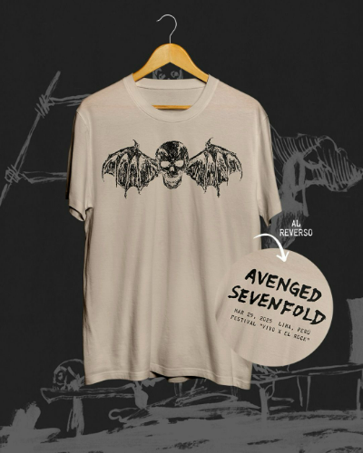 Polo AVENGED SEVENFOLD/CALAVERA/BEIGE