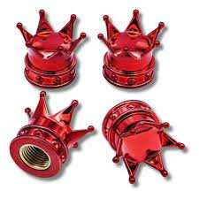 Tapón para válvula de llanta tipo corona ROJO