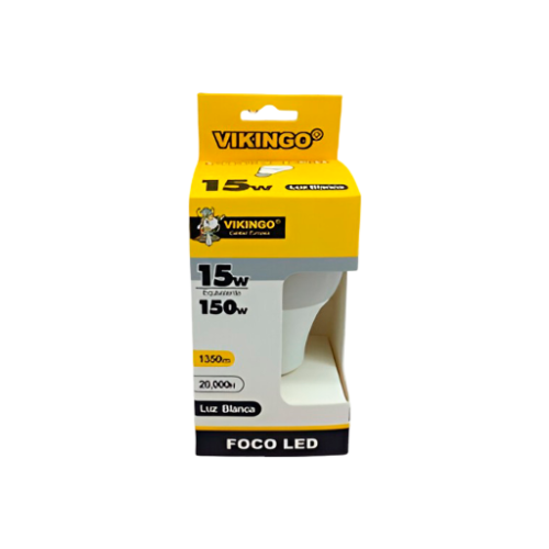 Bombillo led 15w e27 6500k vikingo ll-15