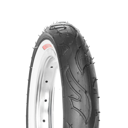 Llanta para bicicleta 12 x 1/2 x 2-1/4 P1066 negra con blanco Wanda
