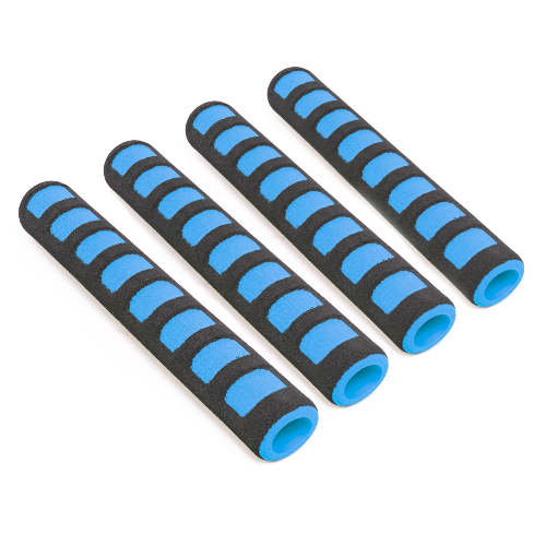 Juego de protectores de manubrio para bicicleta negro con azul rey