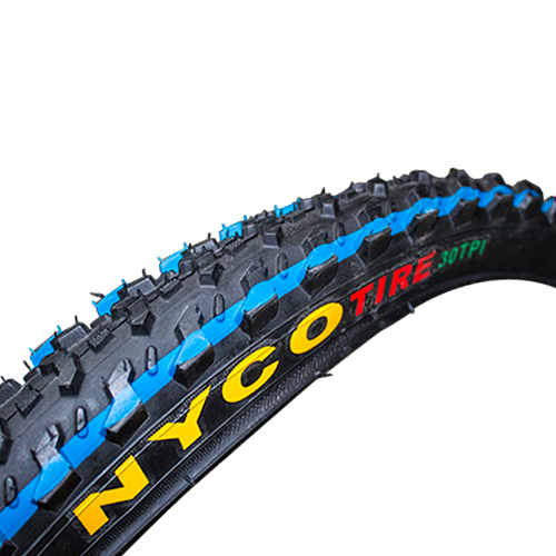 Llanta para bicicleta 26 x 2.125 negra con doble linea azul