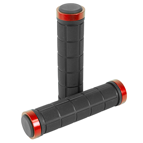 Puños para bicicleta 130mm negro / rojo TPE SZ-155A Gospel