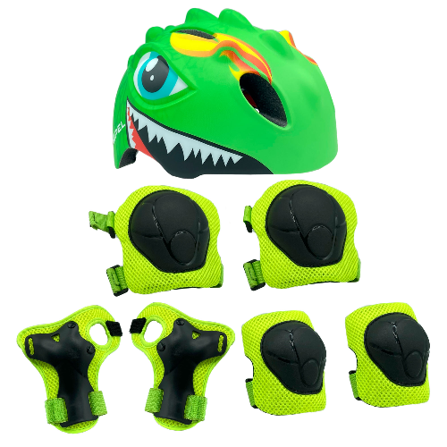 Casco de seguridad para ciclista infantil con protectores unitalla (48-52cm) verde Gospel