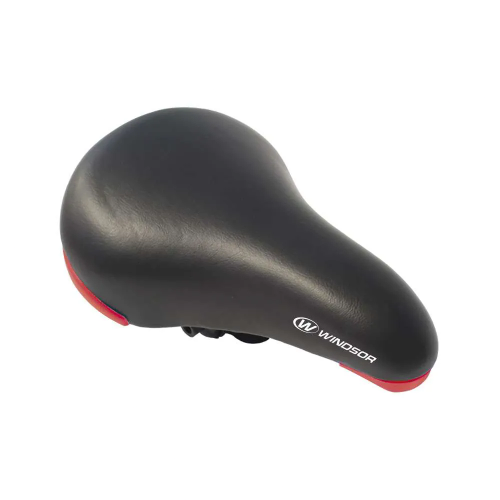 ASIENTO MTB NEGRO BASE ROJO C/BROCHE