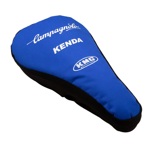 Cubre asiento para bicicleta de likra con vinil acojinado azul marino