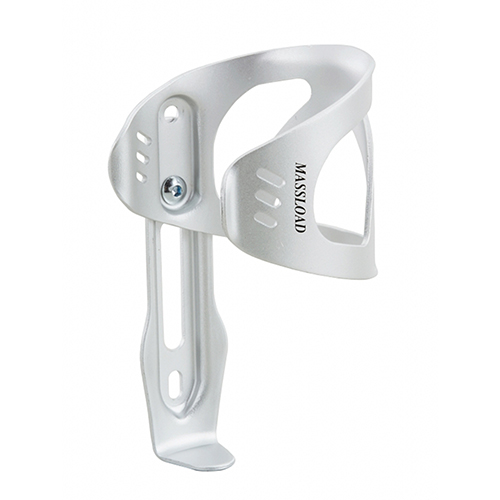 Porta anfora para bicicleta aluminio ambidiestra cuadro delgado plata anodizado MASSLOAD