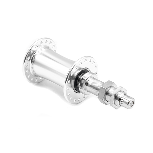 Maza lateral para silla de ruedas 36 hoyos 14G con eje de 1/2x124mm Alum cromada adaptador 16x51mm