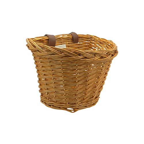 Canastilla para bicicleta R16 de tiras de plastico y correas café