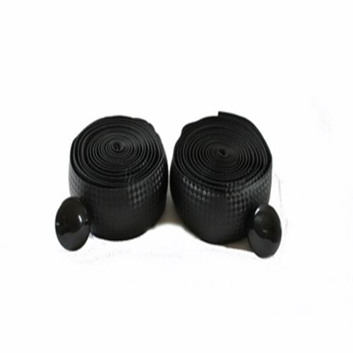 Cinta de manubrio para bicicleta negro de fibra de carbono y botones zigzag