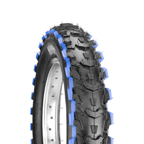 Llanta para bicicleta 12 x 1/2 x 2-1/4 HY111 negra con doble linea azul Nyco