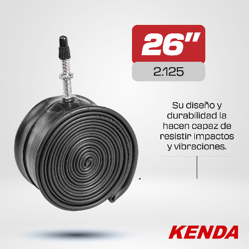 Camara para bicicleta 26 x 2.125 valvula francesa Kenda