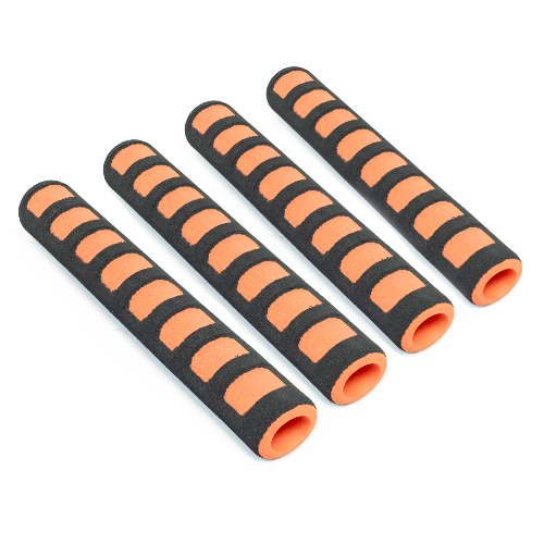 Juego de protectores de manubrio para bicicleta naranja con negro