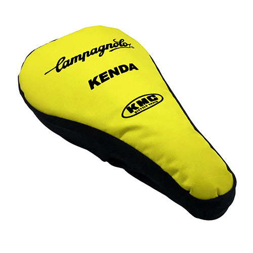 Cubre asiento para bicicleta de spandex con vinil acojinado amarillo neon