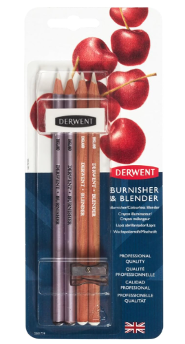 DERWENT Set de lápices Blender Y Burnisher para mezclas y pulidos, Variados