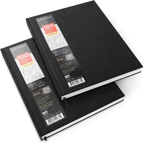 ARTEZA 110 Cuaderno de bocetos de tapa dura de 8.5 x 11 pulgadas, 110 hojas para dibujar 100 GR