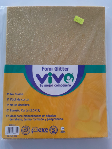fomi dorado escarchado tamaño carta vivo
