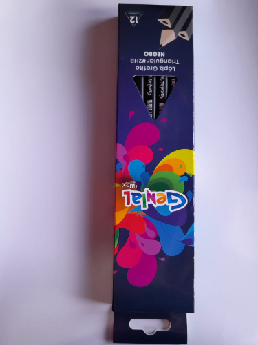 Lápiz grafito 2HB  pqt12 triang genial