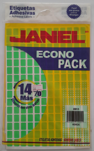 Etiquetas adhesivas verdes janel