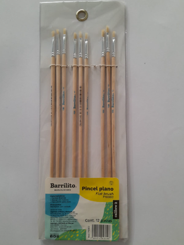 Pincel plano barrilito