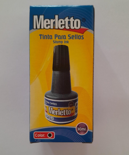 Tinta para sello merletto gotero 30ml negro