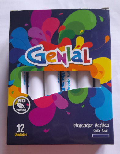 Marcado acrílico genial azul