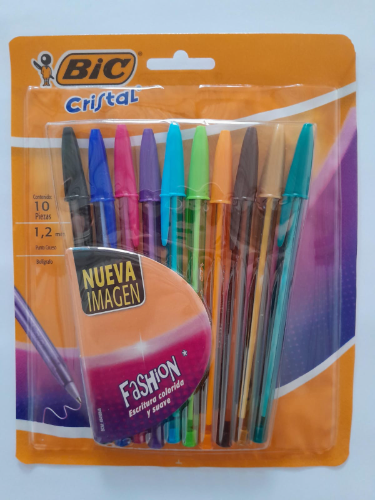 Boligrafos bic cristal de colores