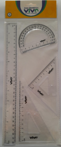 Juego de reglas geométricas 30 cm vivo